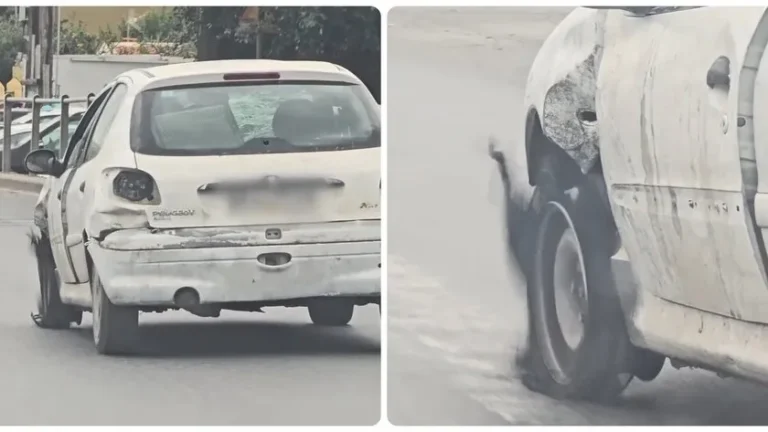 Επικίνδυνος οδηγός στο Ηράκλειο – Κυκλοφορούσε με διαλυμένο αυτοκίνητο, είχε κοπεί τελείως το λάστιχο | Video