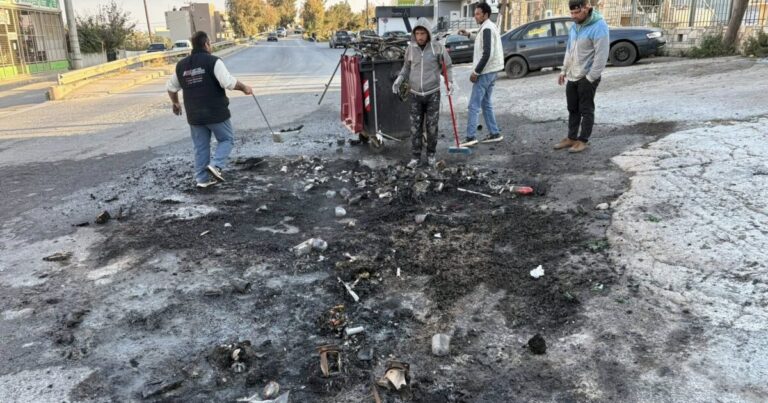Εικόνες καταστροφής στο Ηράκλειο μετά την Ανάσταση: Καμένα φανάρια, κάδοι και ζημιές σε οδοστρώματα | Photos