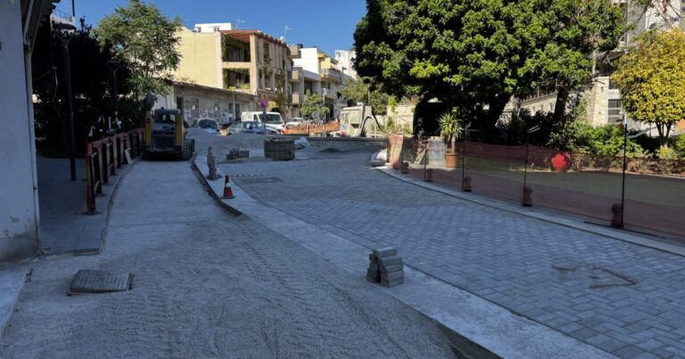 Κρήτη | Στο τελευταίο στάδιο η ανακατασκευή του πεζοδρομημένου τμήματος της Ταξιάρχου Μαρκοπούλου